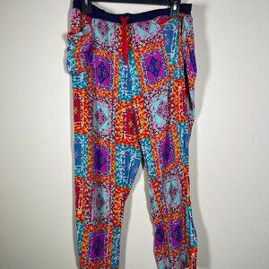 Josie Natori Multi Color Multi Print Lounging Pants Women’s M 100% Rayon